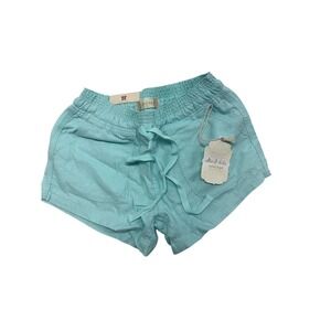 Altar'd  State‎ Bleach Aqua Linen Blend Drawstring Shorts XS